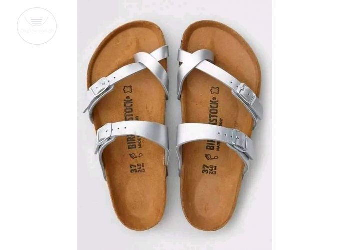 Beaded and leathered slippers, berk and wedge