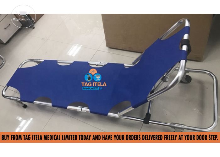 Foldable Stretcher (Blue Colour With Wheels)