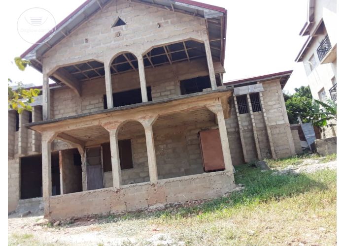 REGISTERED AND ROOFED 5 MASTER BEDROOM STOREY HOUSE AT APLAKU ACCRA