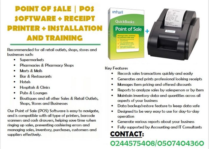 Point of Sale Software + Receipt Printer + Installation and Training