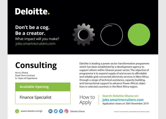 Vacancy for Finance Specialist