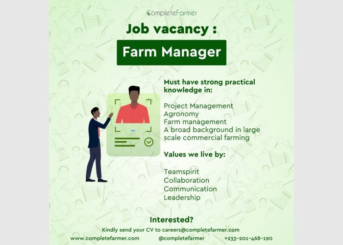 Jobs Vacancy for Farm Manager