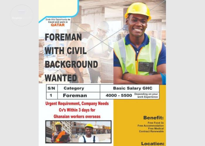 Foreman with Civil Background Wanted