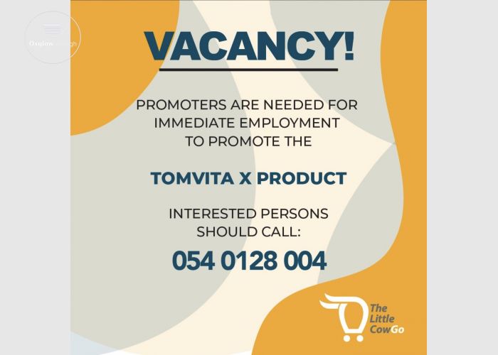 Job Vacancy for Promoters 