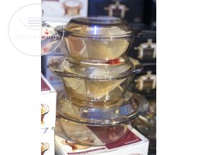 3pcs Gold Pyrex Bowl set