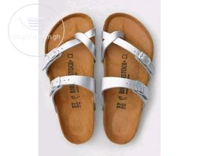Beaded and leathered slippers, berk and wedge