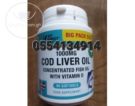 Cod Liver Oil 1000mg X 90 Softgels - UK Sourced