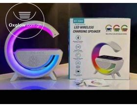 RGB LED Desk Lamp with wireless charging pad and Bluetooth speaker