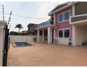SEMI FURNISHED EXECUTIVE & TITLED 5 MASTER BEDROOM STOREY PLUS OUTHOUSE WITH SWIMMING POOL AT ASHONGMAN ACCRA