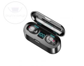 Touch control wireless Bluetooth earbuds with w F9 Black