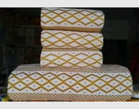 White and Gold Bonwire kente 