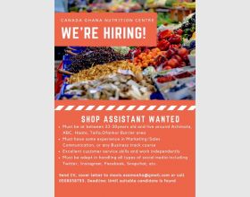 Job Vacancy for Shop Assistant