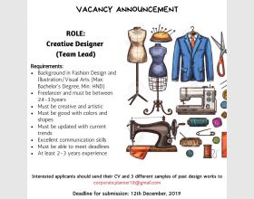 Vacancy for Creative Designer