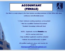 Job Vacancy for Accountant (Female)